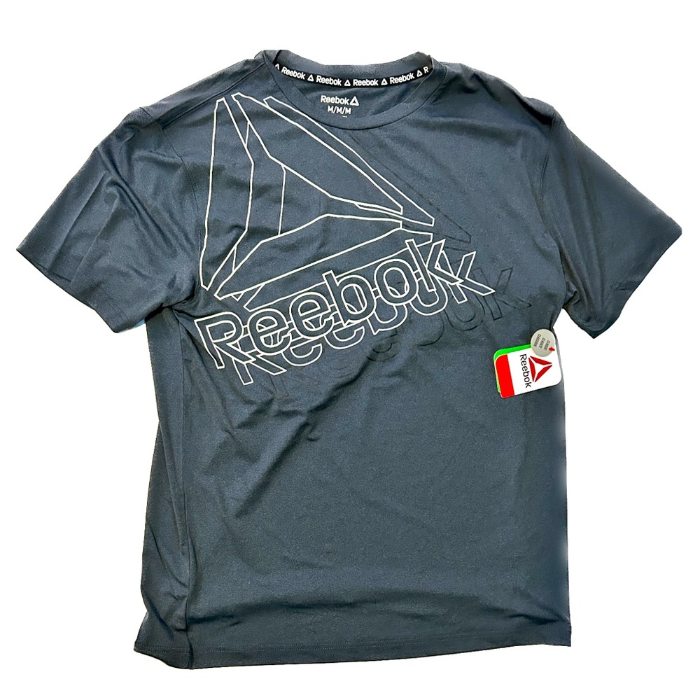 Reebok Men's & Big Men's Triplex Short Sleeve Performance Grey Medium T-Shirt